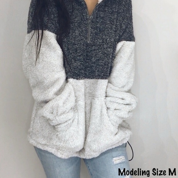 ๐ Camila Lime/Taupe+Cream Fuzzy Pullover - Picture 7 of 8